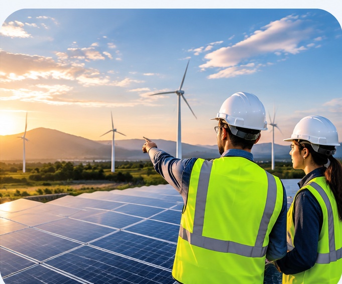 Ingenieros en instalación de parque solar